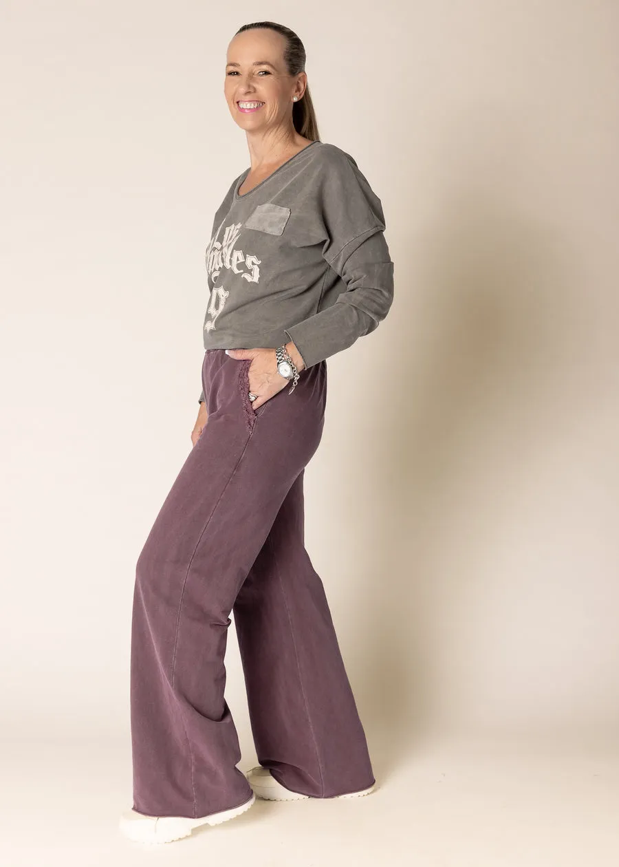 Phoebe Pants In Mulberry Wine - Imagine Fashion