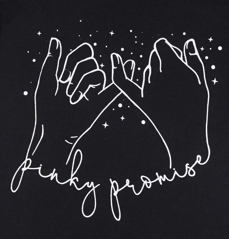 PINKY PROMISE Black Women's Fitted T-shirt