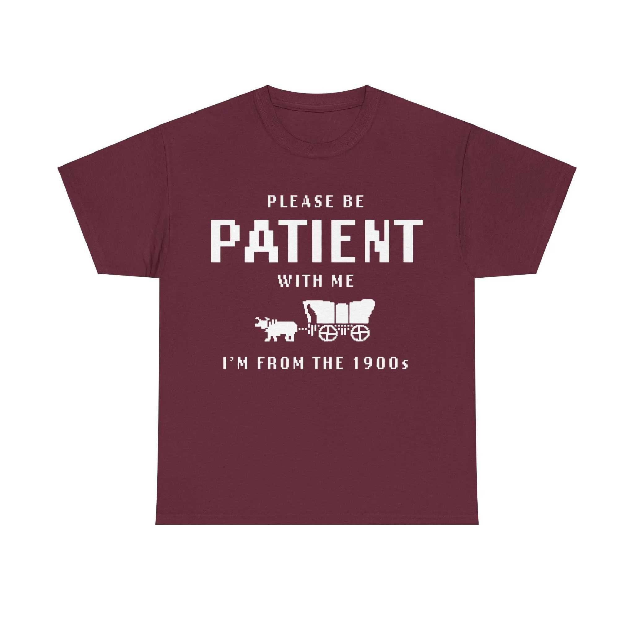 Please Be Patient with Me I'm from the 1900s Shirt | Funny Graphic Tee | Retro Meme T-Shirt | 1900s Humor | Unisex Heavy Cotton Tee
