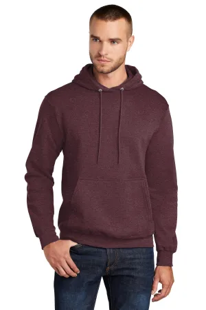 Port & Company Core Fleece Pullover Hooded Sweatshirt. PC78H Heather Athletic Maroon