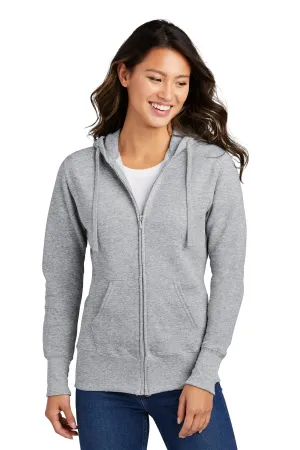 Port & Company Women's Core Fleece Full-Zip Hooded Sweatshirt. LPC78ZH Athletic Heather