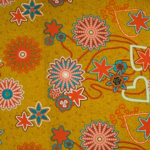 Printed 100% Cotton Apparel Fabric Mustard