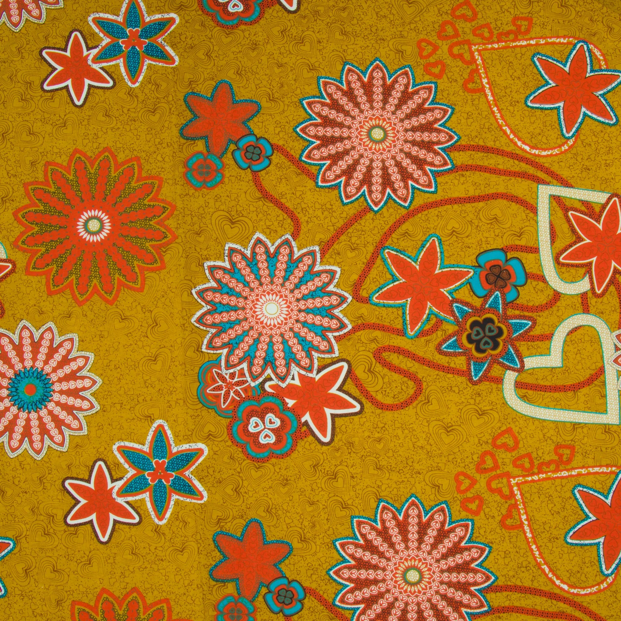 Printed 100% Cotton Apparel Fabric Mustard
