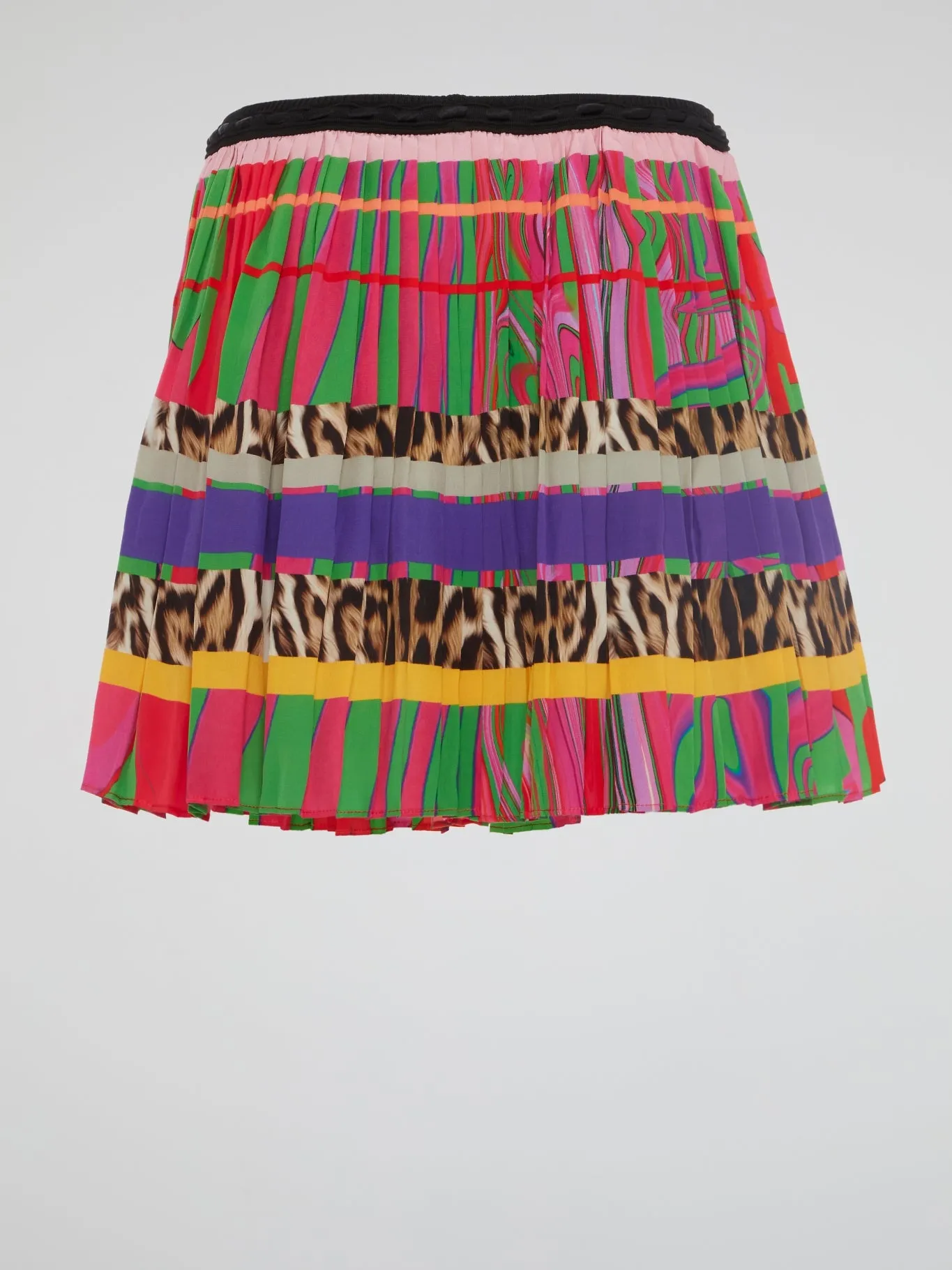 Printed Accordion Mini Skirt