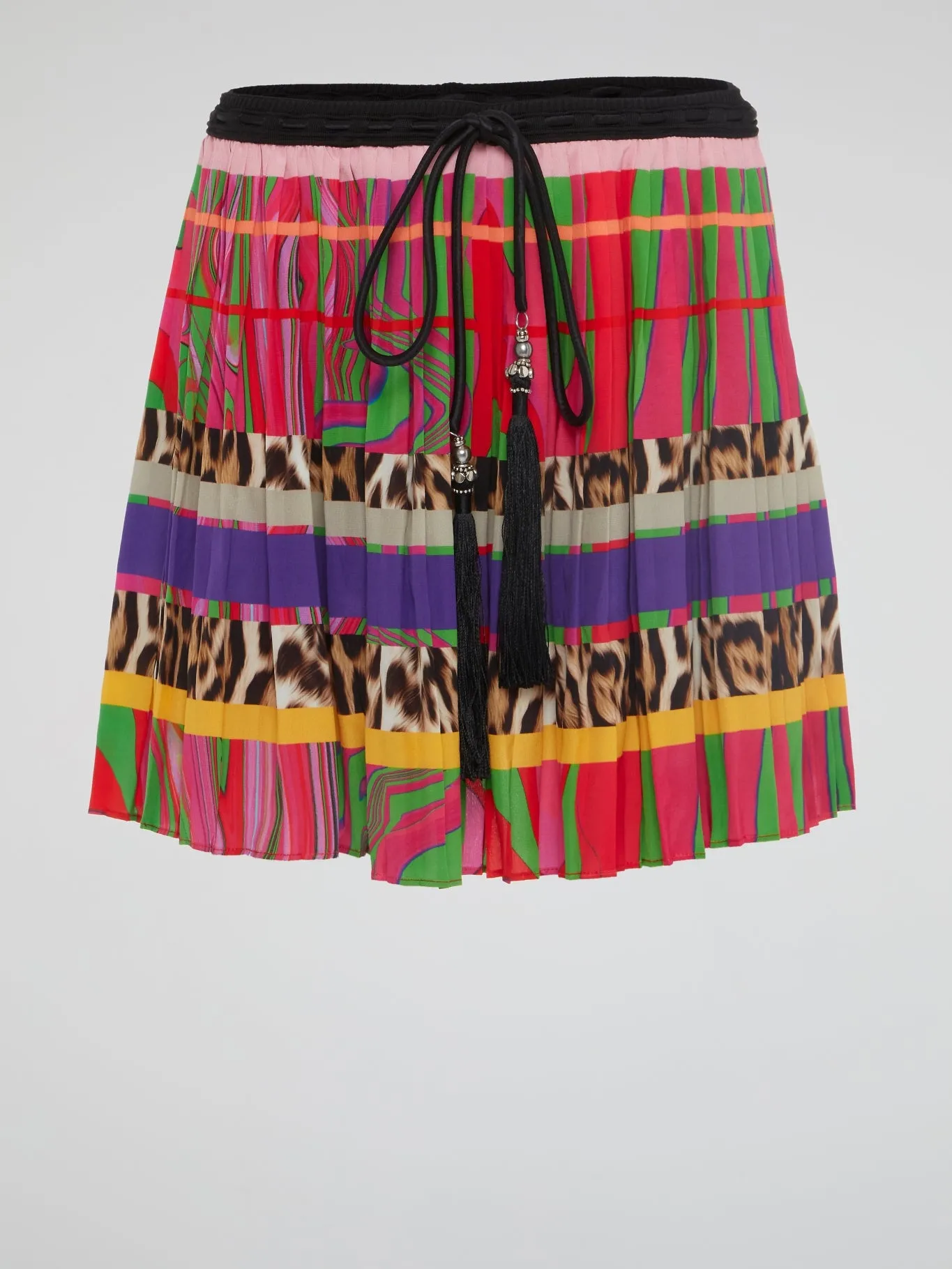 Printed Accordion Mini Skirt