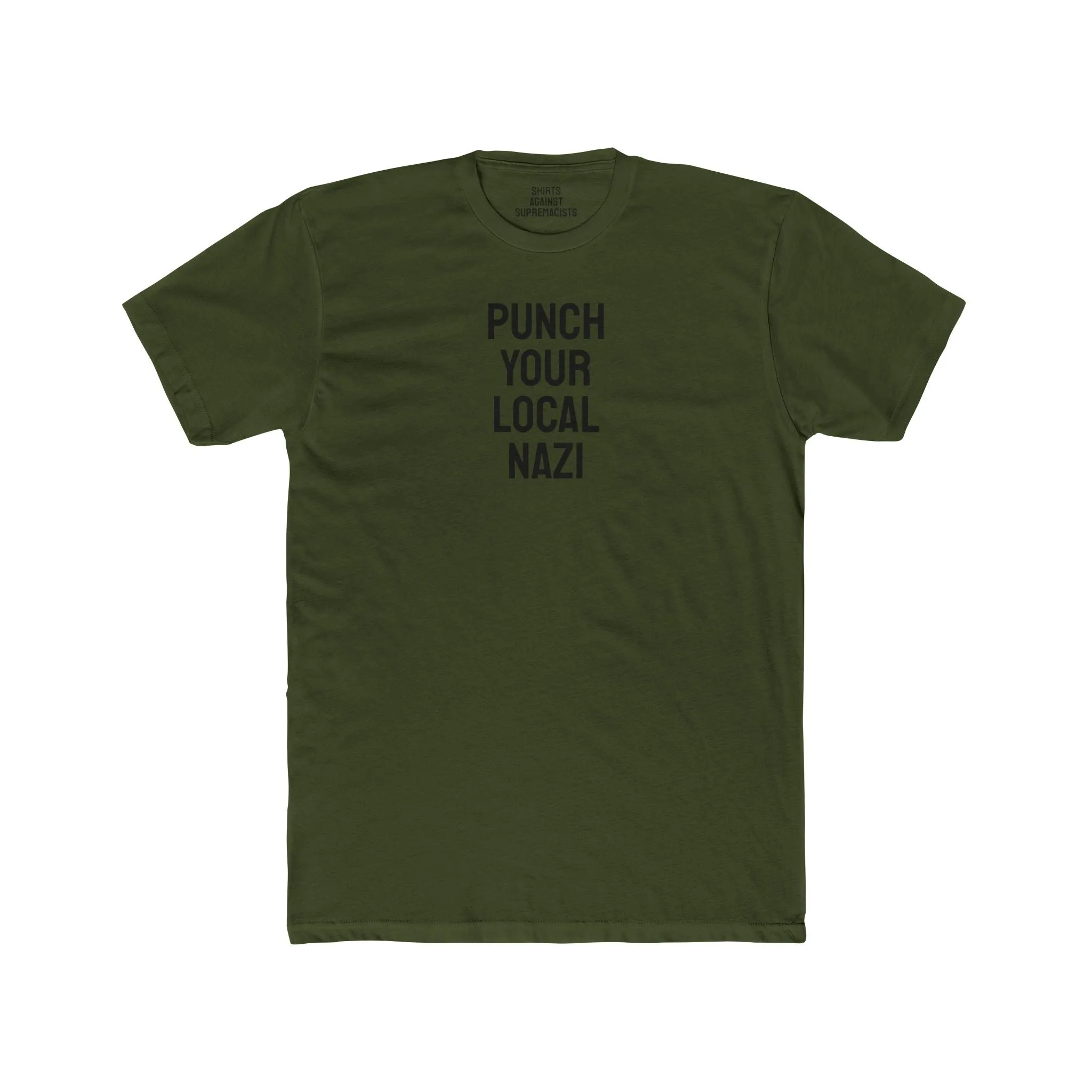 Punch Your Local Nazi - Unisex Cotton Crew Tee