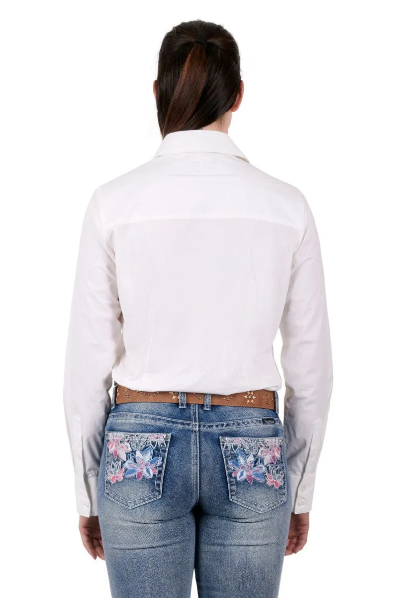 Pure Western Shirt Womens Sarai White