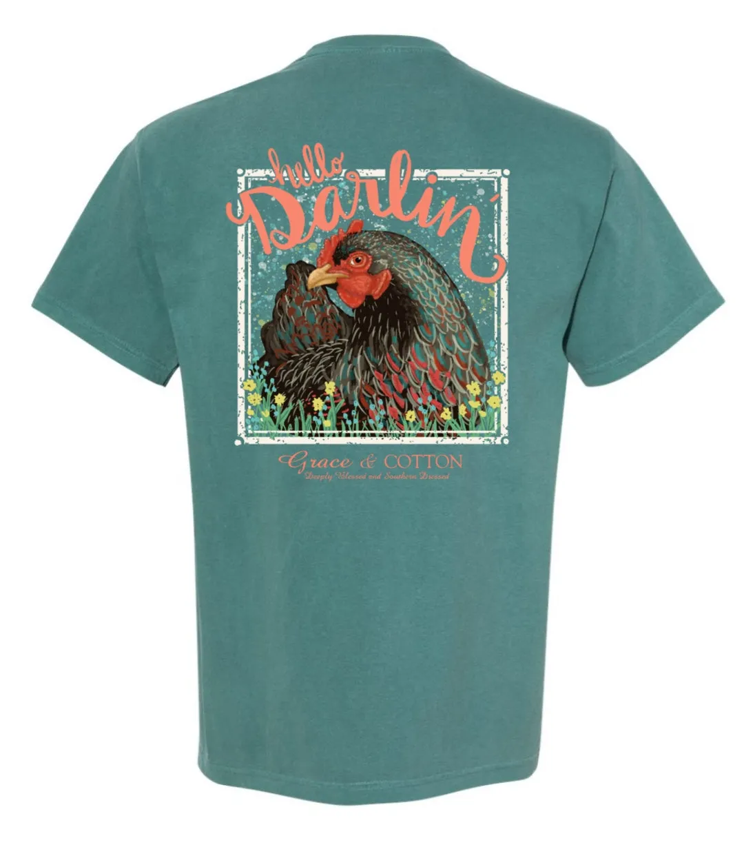 "Hello Darlin " - Comfort Colors Emerald