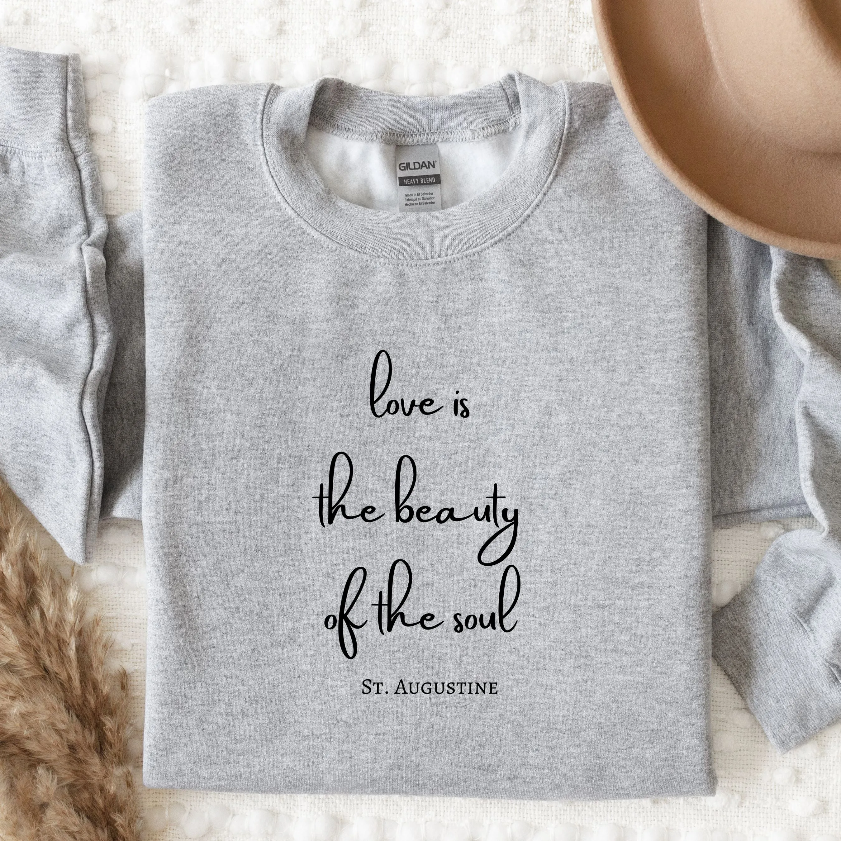 "Love is the Beauty of the Soul - St. Augustine" Crewneck Sweatshirt