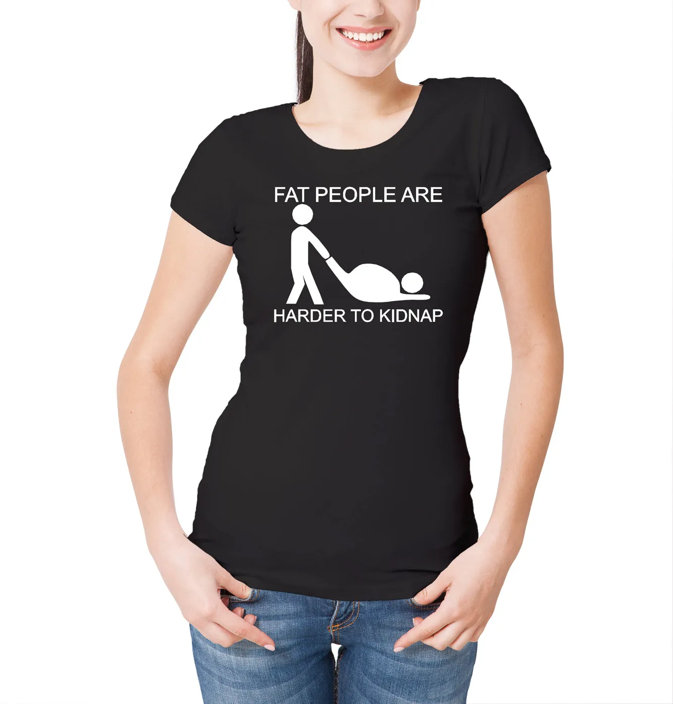 Reality Glitch Fat People Are Harder to Kidnap Womens T-Shirt