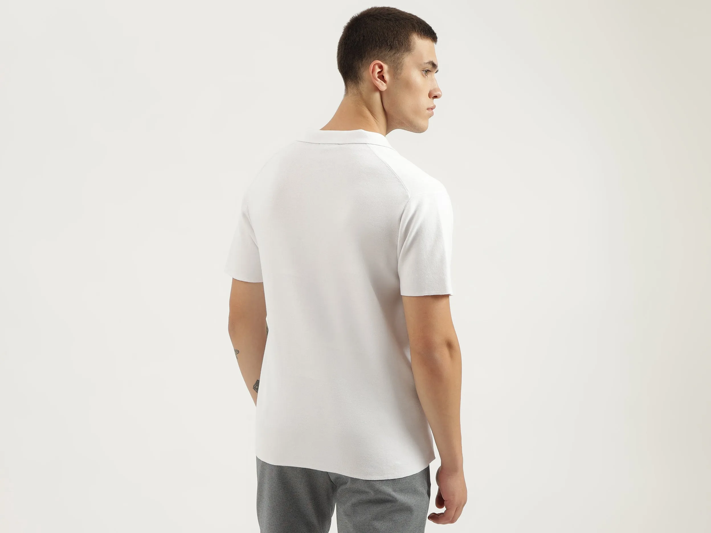 Regular Fit Cuban Collar Solid Shirts