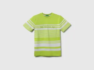 Regular Fit Round Neck Striped & Logo T-Shirt
