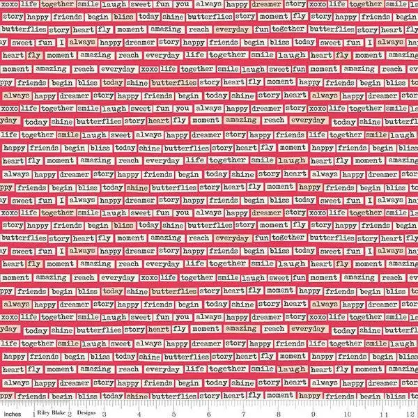 Riley Blake - Vintage Daydream - Vintage Words - Red