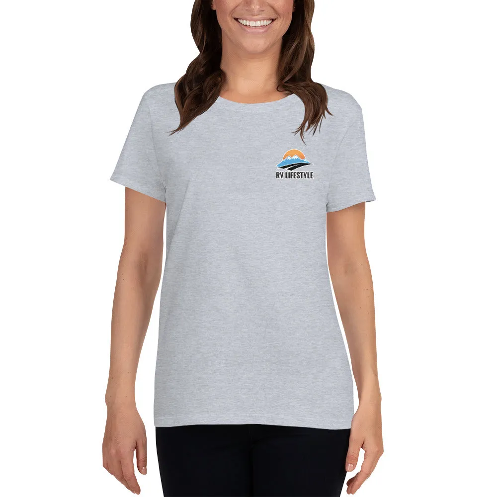 RV Lifestyle on the Front and 330 Rule on the Back! Women's short sleeve T-shirt - Forest Green, Black, Navy, Sport Grey