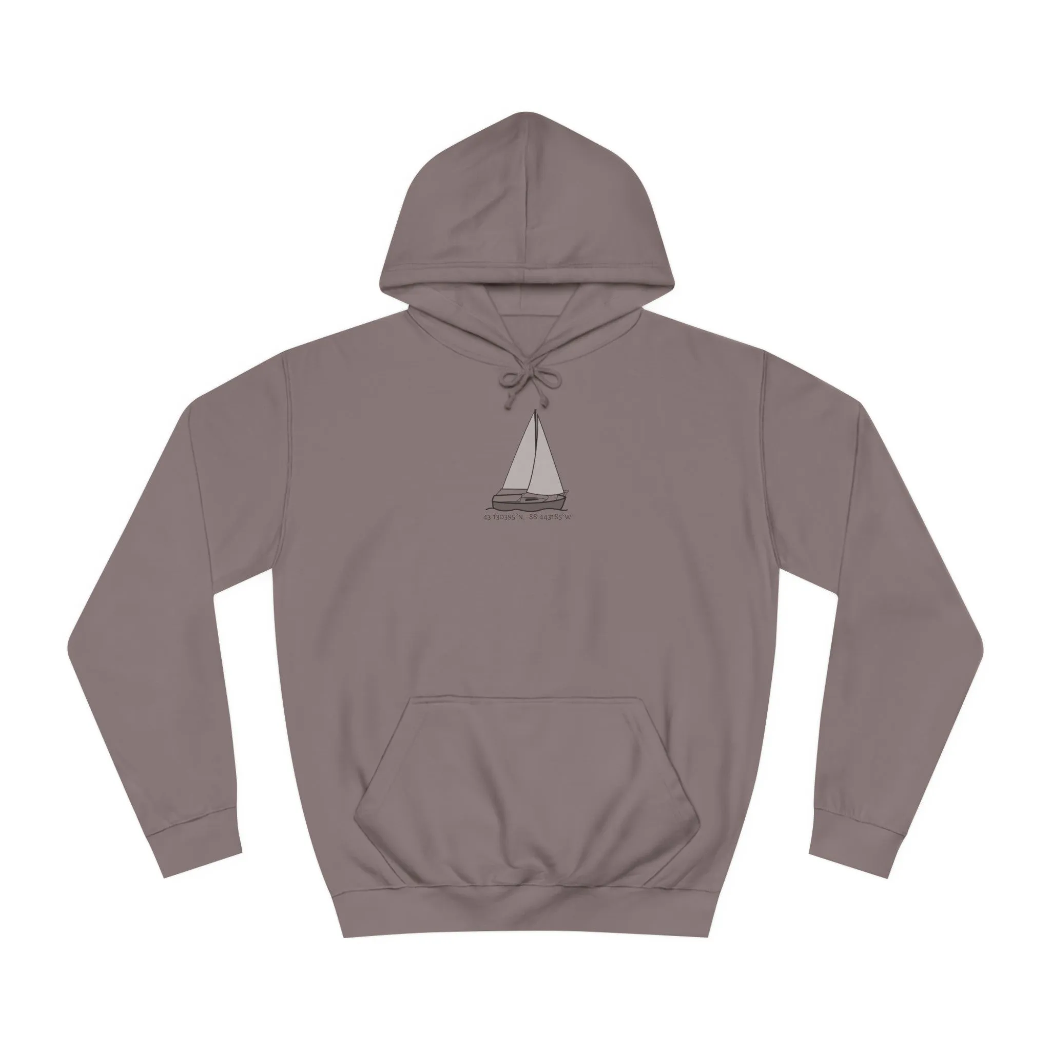 Sailboat Comfort Okauchee Lake Coordinates - Medium Weight Hoodie
