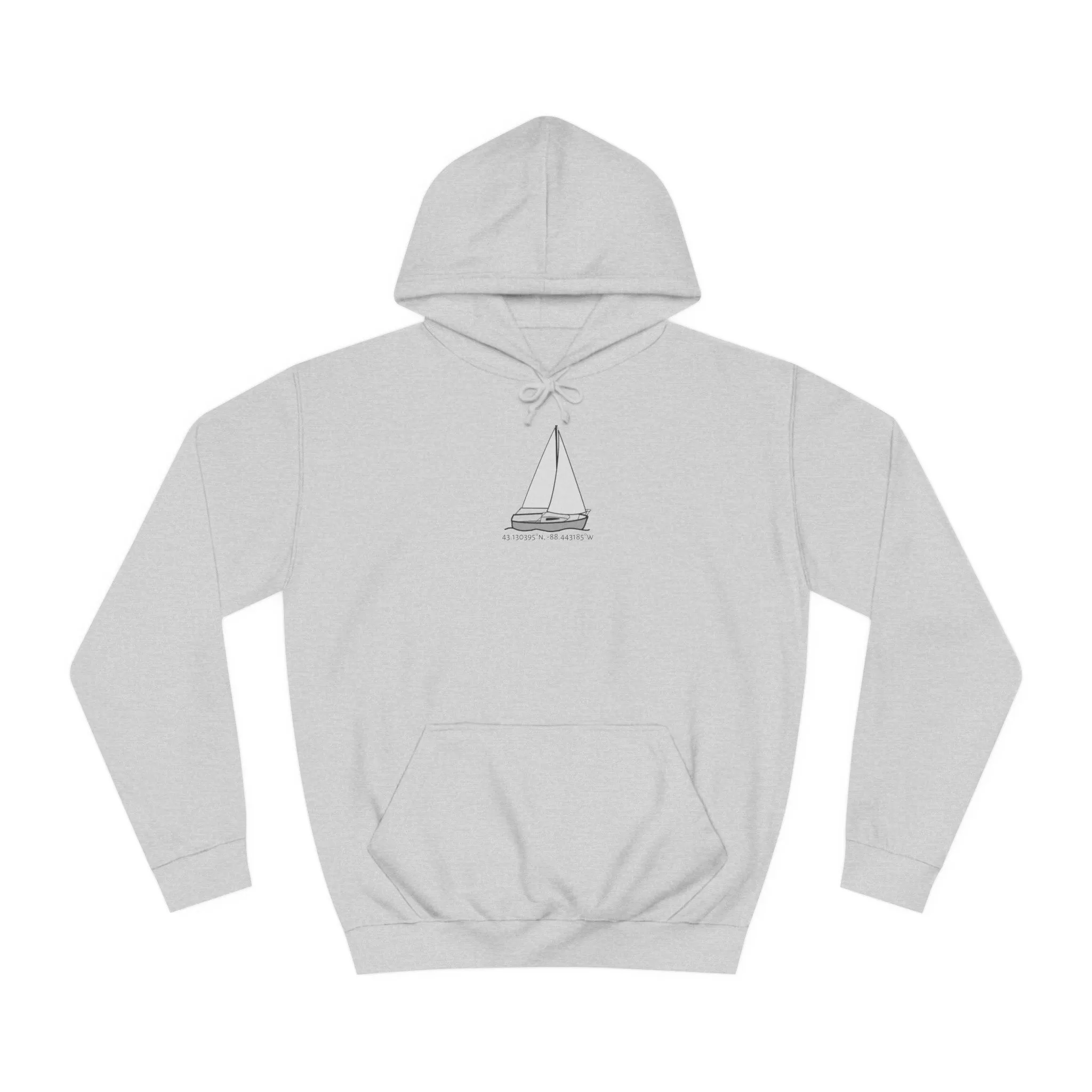 Sailboat Comfort Okauchee Lake Coordinates - Medium Weight Hoodie