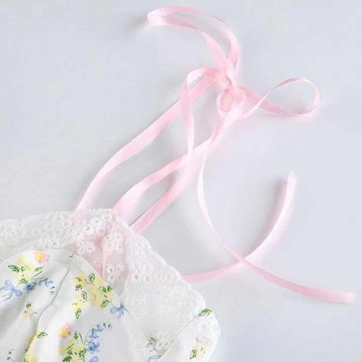 Sara Floral Lace Vintage Crop Top