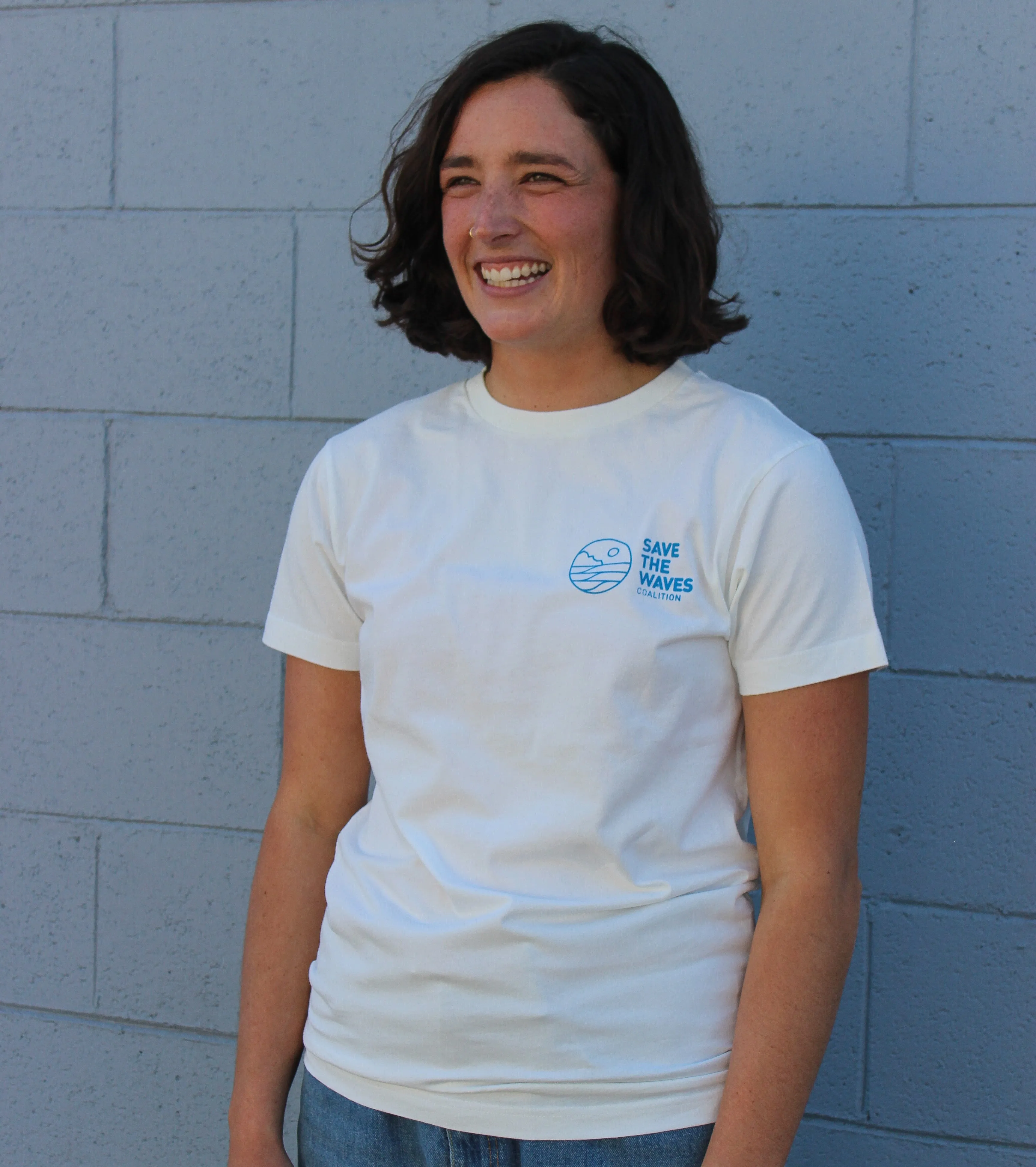 Save The Waves Unisex Classic Logo White Tee