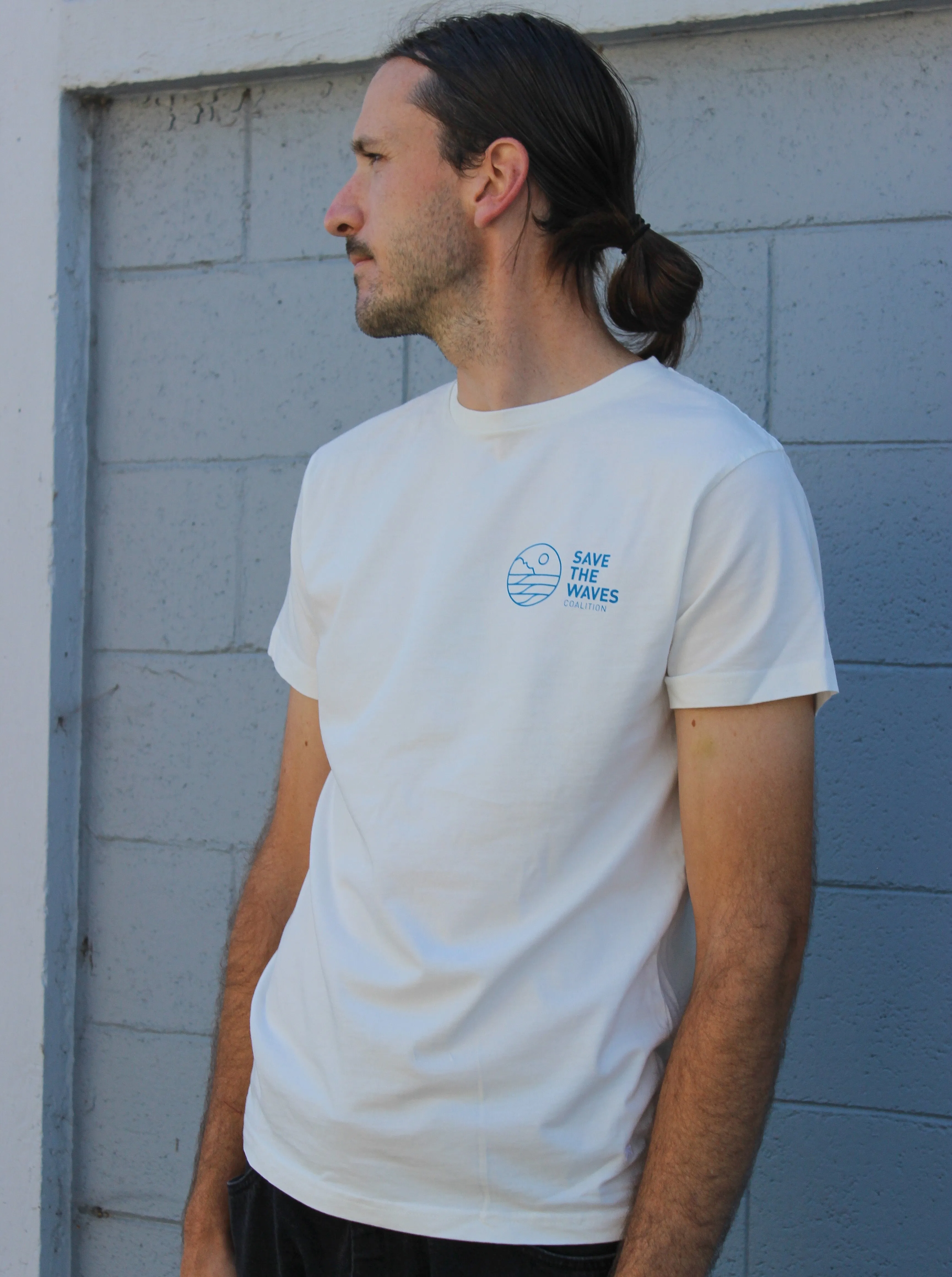 Save The Waves Unisex Classic Logo White Tee