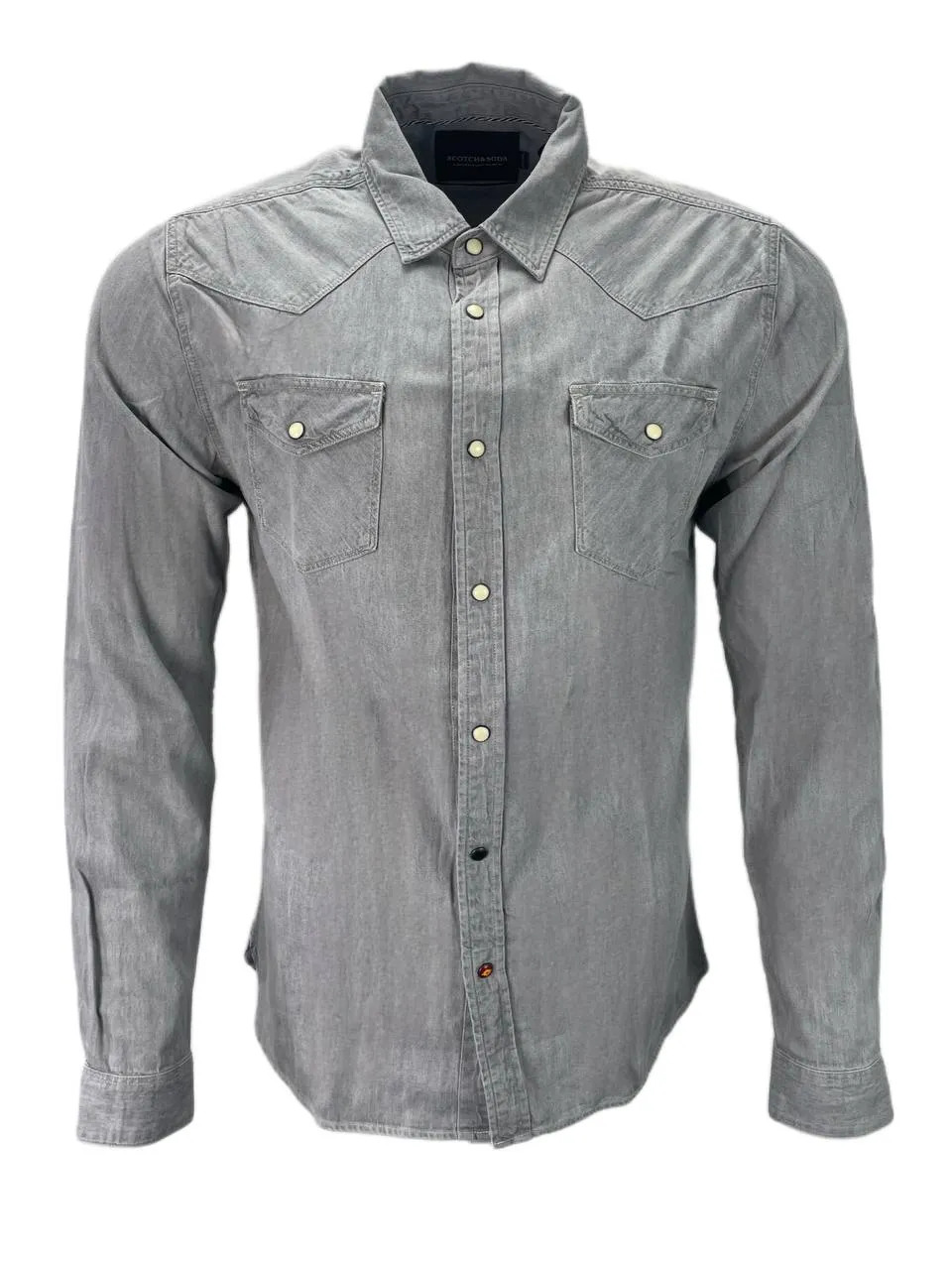 SCOTCH & SODA Men's Grey Classic Western Shirt #702 XXL NWT