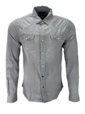SCOTCH & SODA Men's Grey Classic Western Shirt #702 XXL NWT