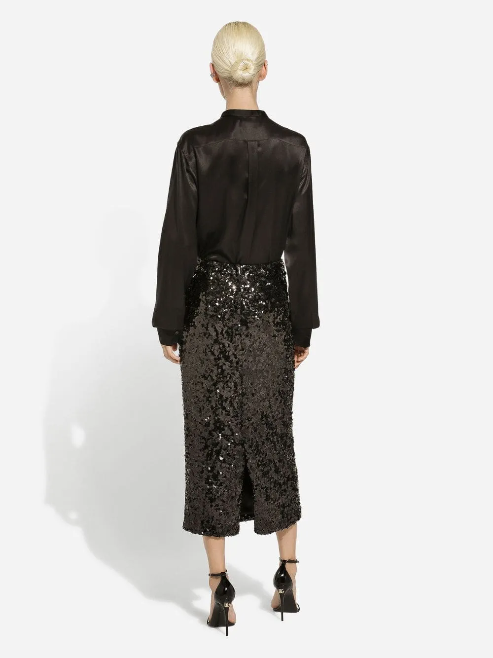 Sequined Midi Pencil Skirt