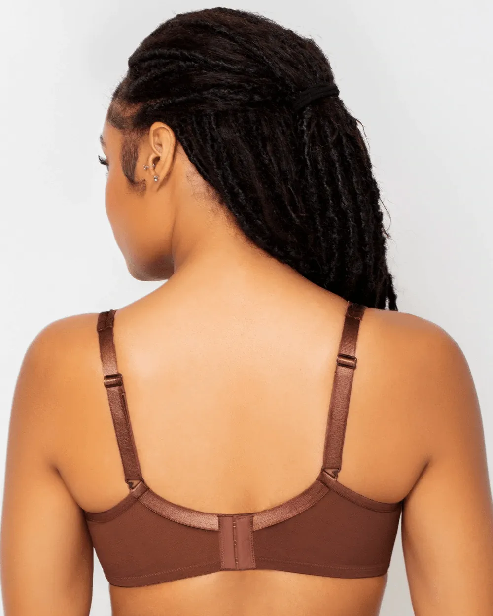 Sheer Mesh Plunge T-Shirt Bra - Chocolate