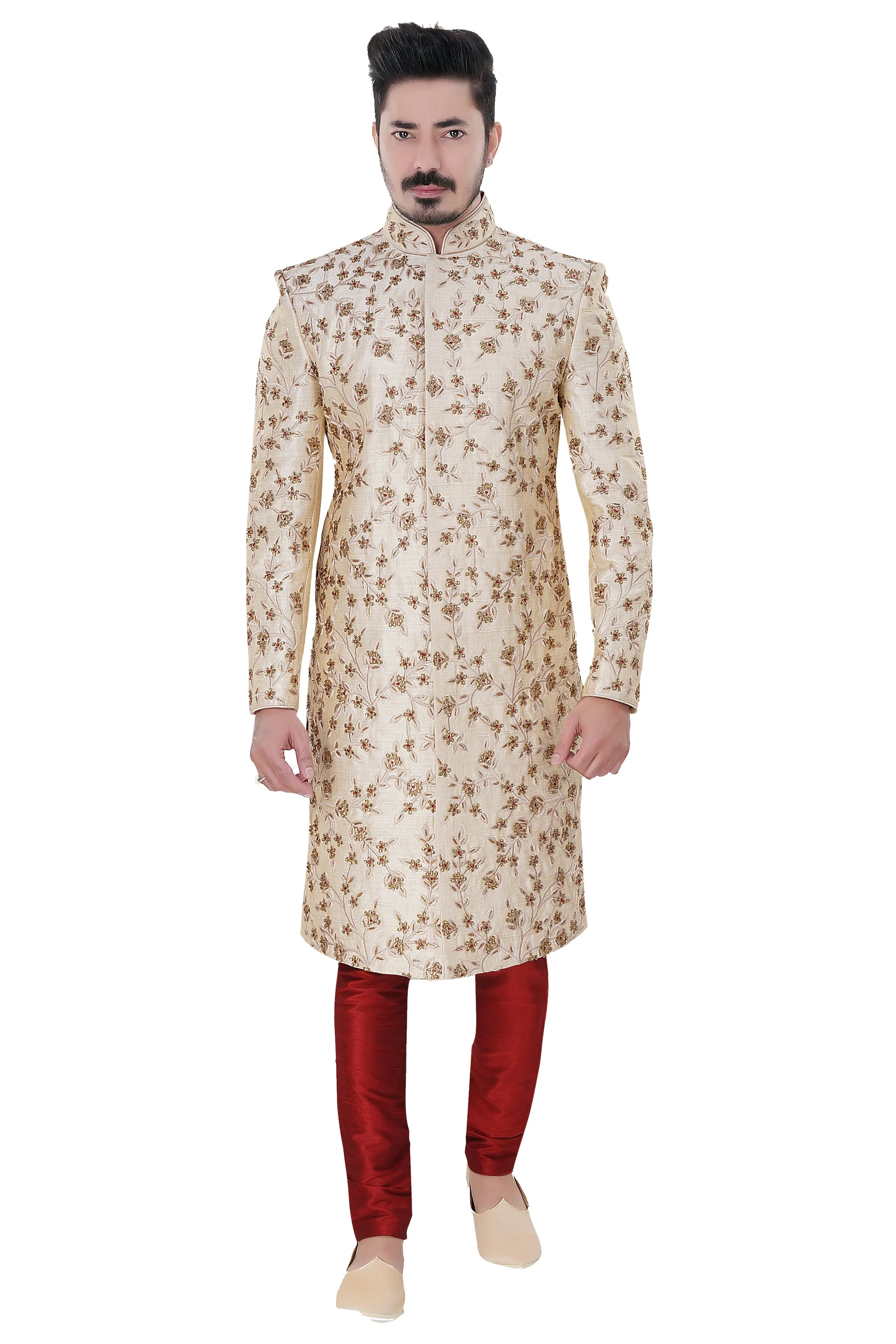 Sherwani (Custom Tailored) - (D.No.-1216)