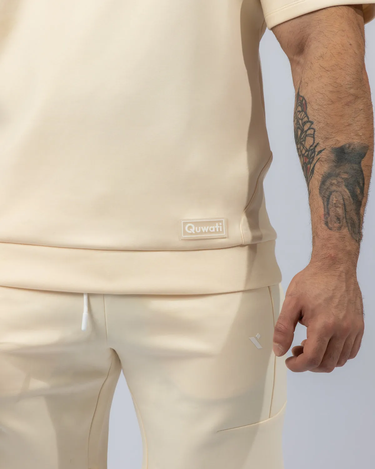 Shield Men Half Sleeve Pullover - Beige