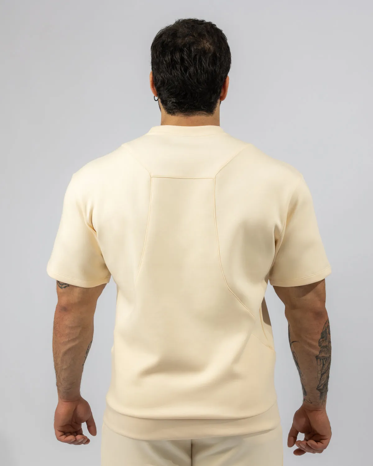 Shield Men Half Sleeve Pullover - Beige