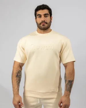 Shield Men Half Sleeve Pullover - Beige