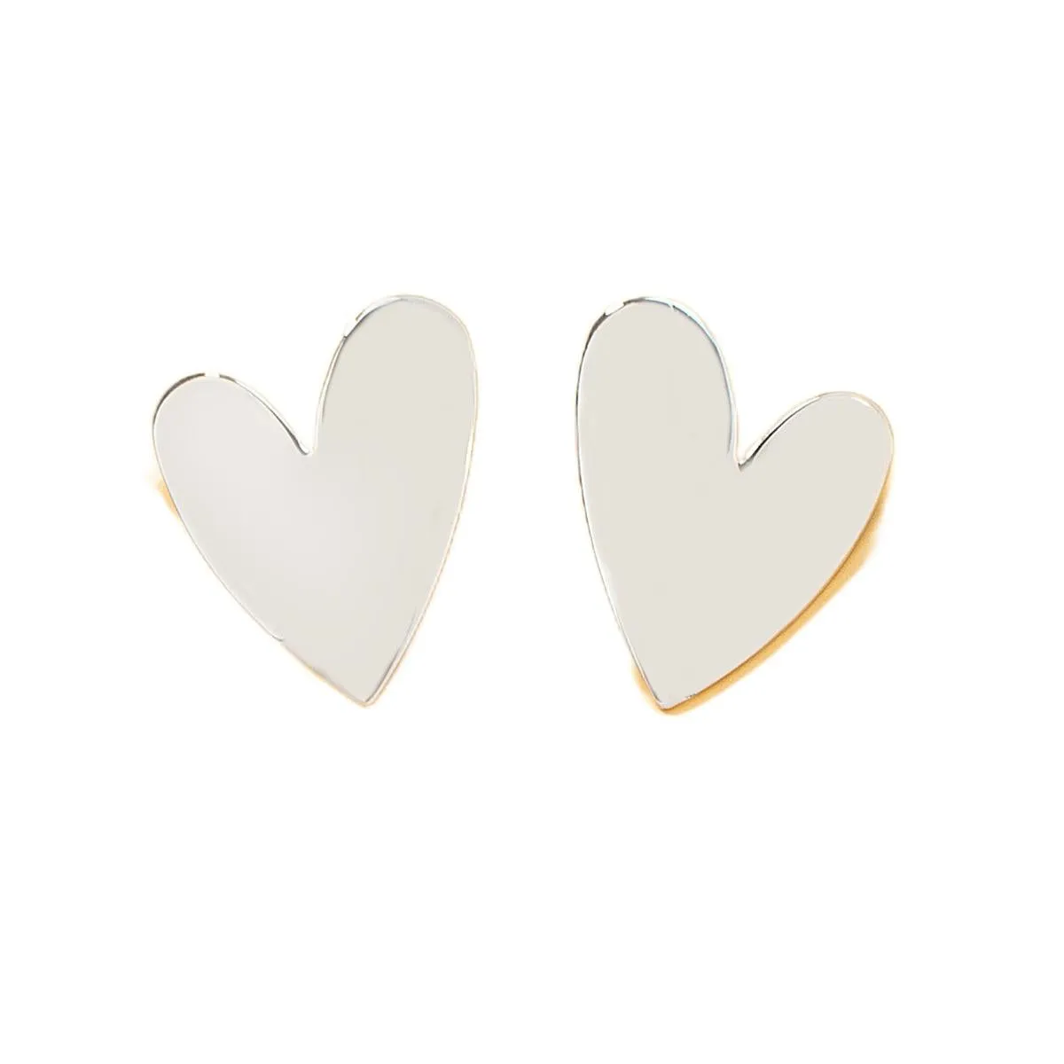 Silver-Plated Heart Stud Earrings
