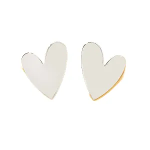 Silver-Plated Heart Stud Earrings