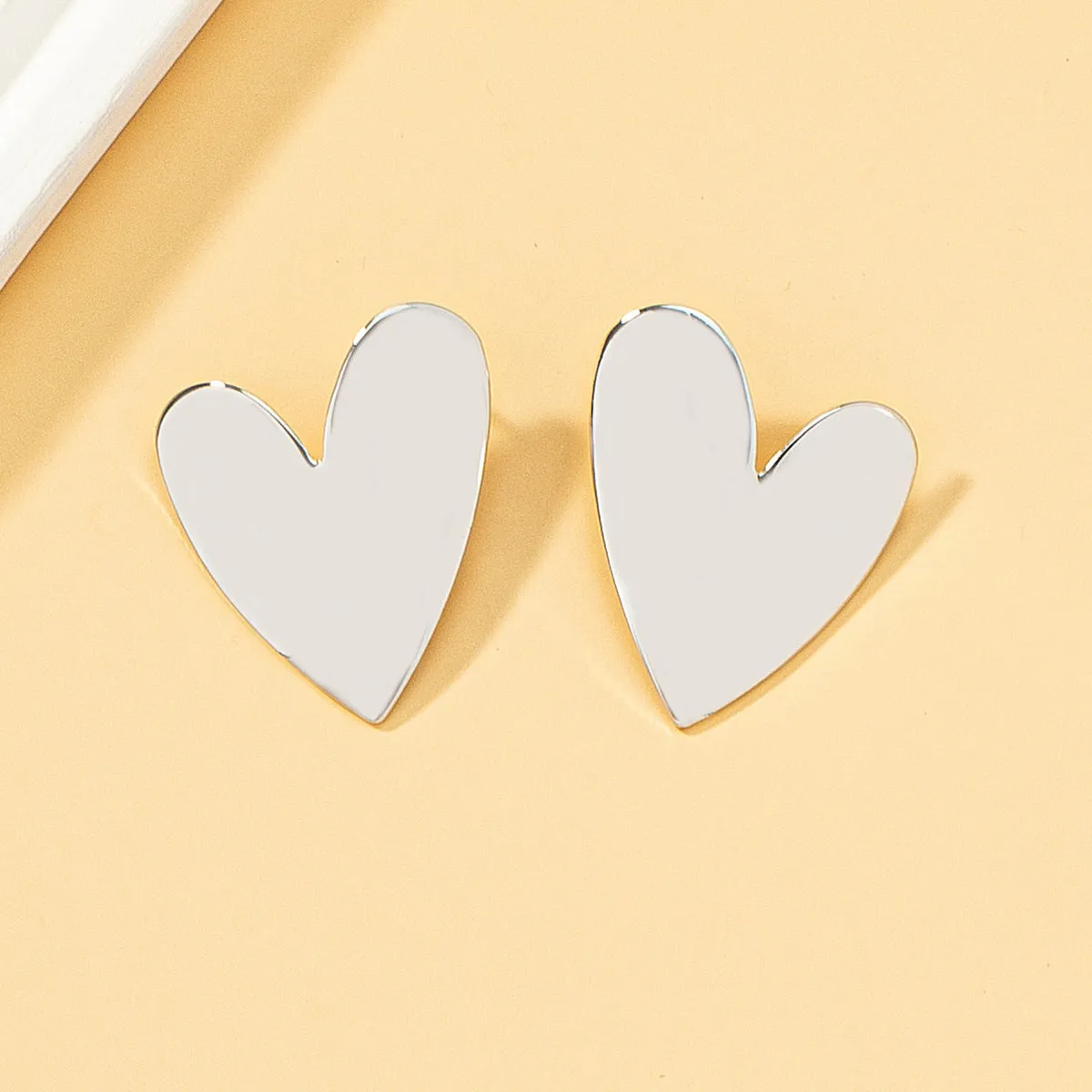 Silver-Plated Heart Stud Earrings