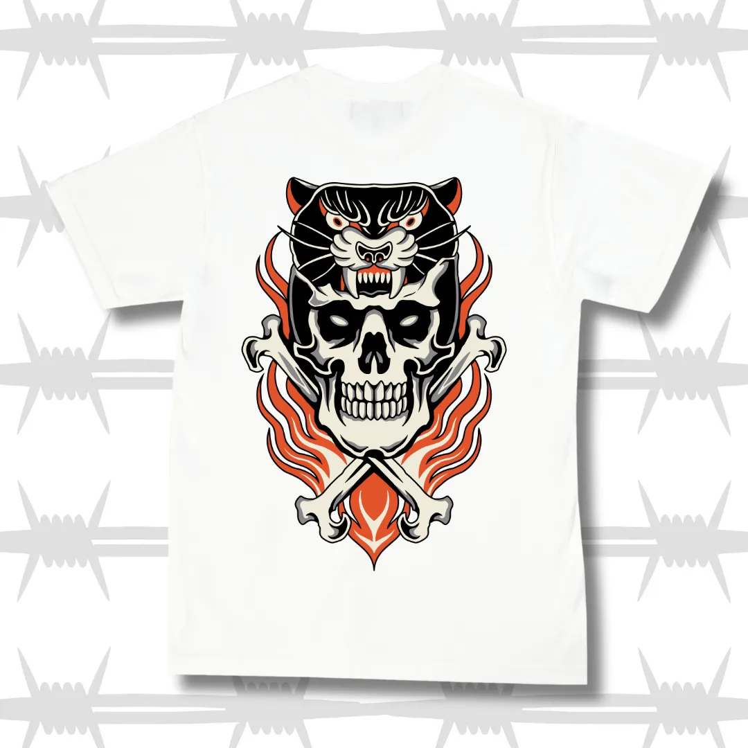 Skull Panther Tee - White