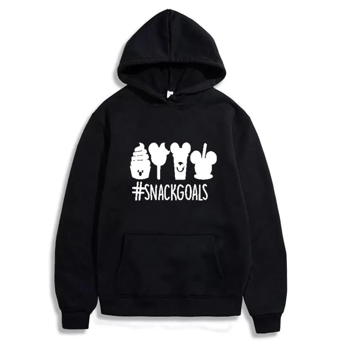 Snack Goals Printed Fleece Full Sleeves Pull Over Hoodie For Women And Men