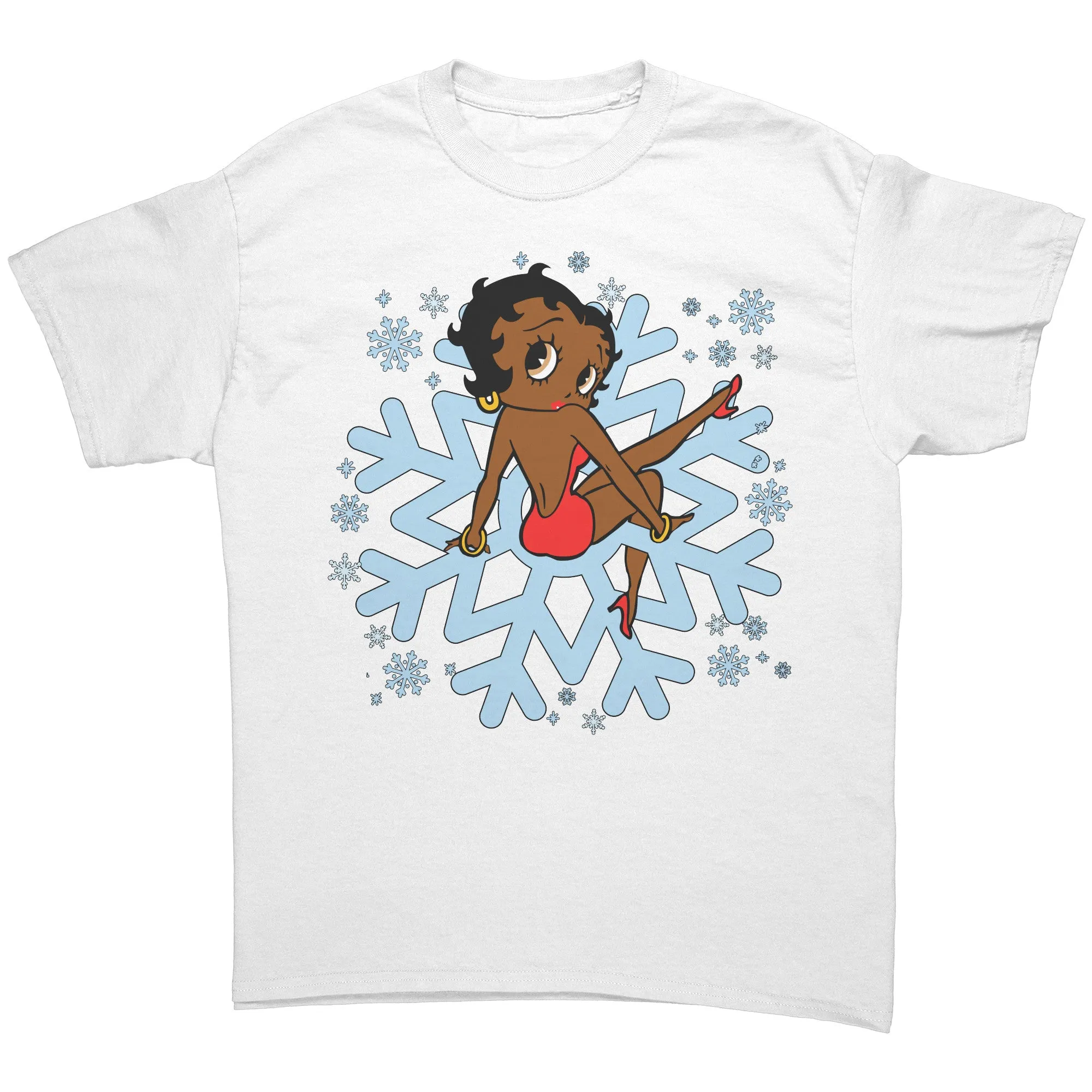 Snowflakes Shirt, Betty Boop Shirt, Christmas Shirt, Snowflake Christmas T-Shirt For Women, Snowflakes Design Shirt, Christmas Gift For Her