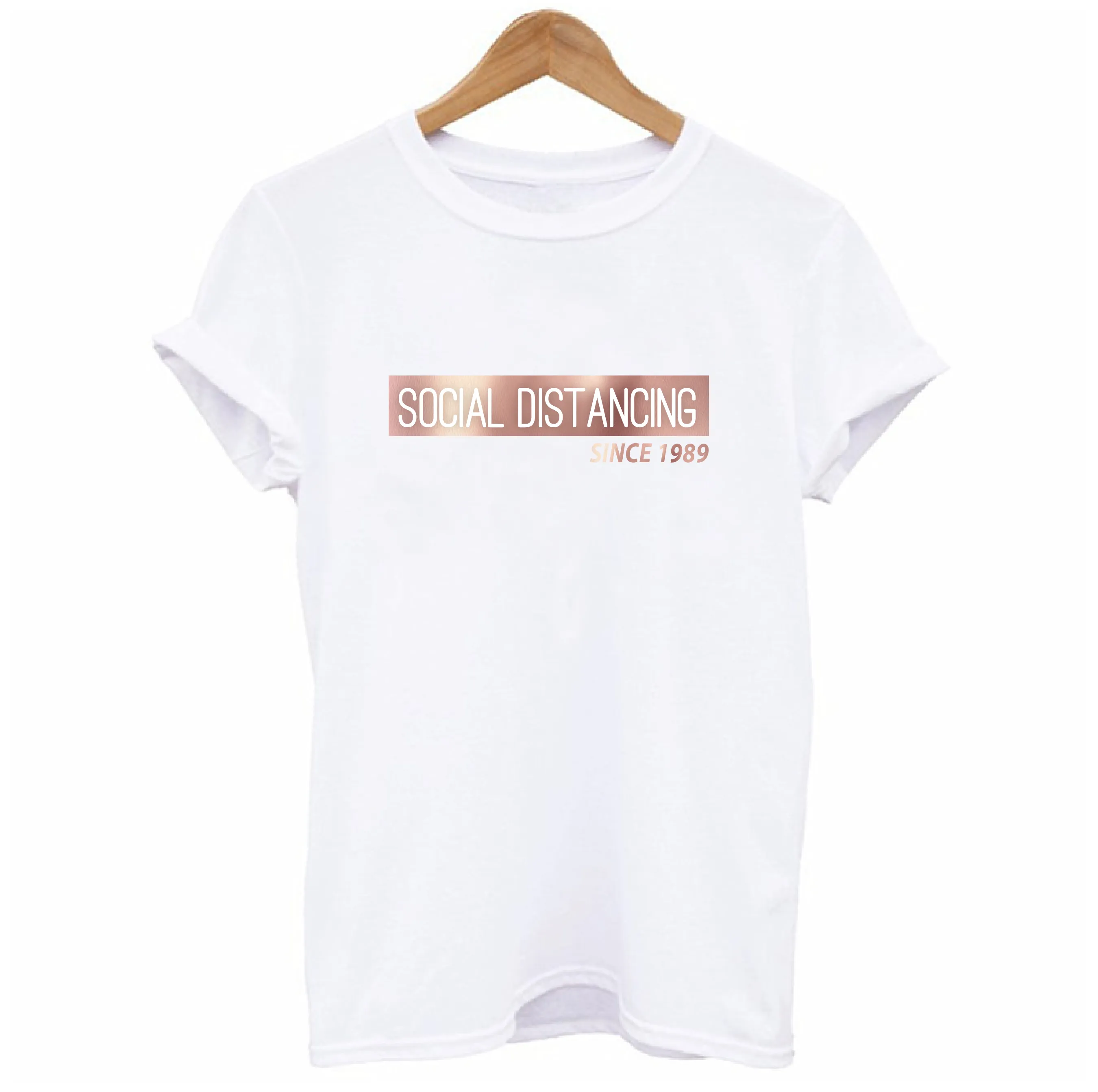 Social Distancing Since Custom Year T-shirt