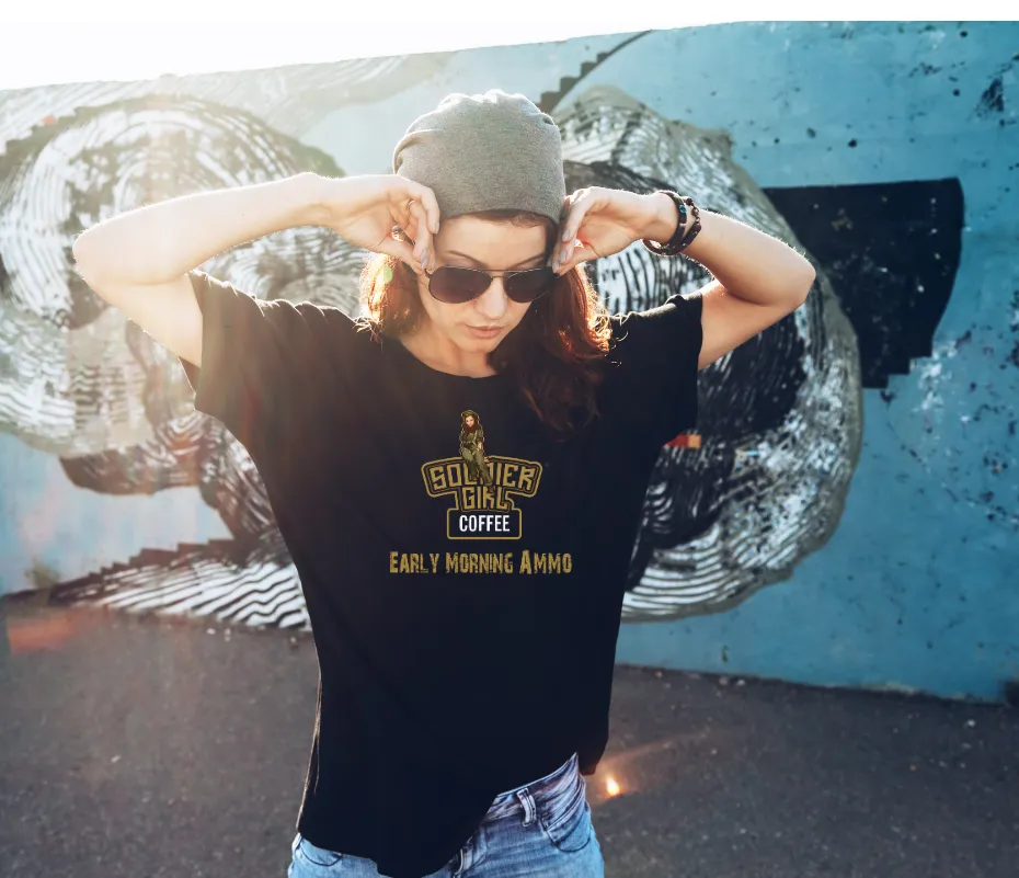 Soldier Girl Coffee Boyfriend Tee