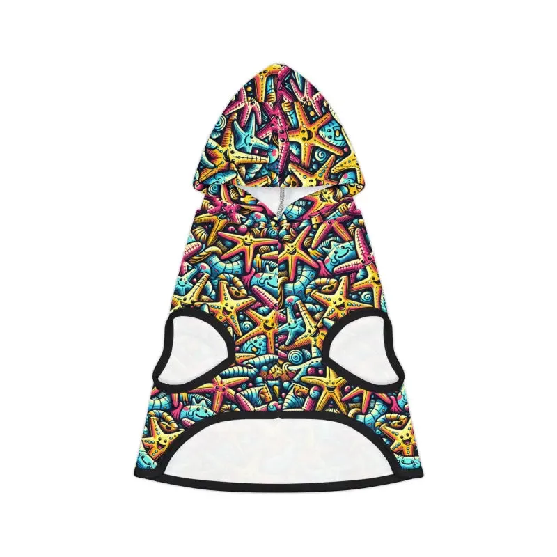 Starfish Pattern Dog Hoodie for Furry Ocean Lovers