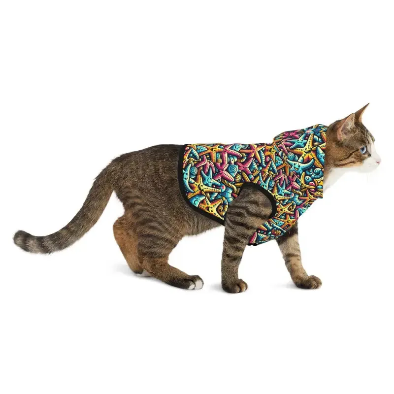 Starfish Pattern Dog Hoodie for Furry Ocean Lovers