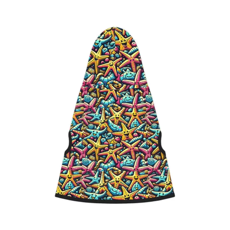 Starfish Pattern Dog Hoodie for Furry Ocean Lovers