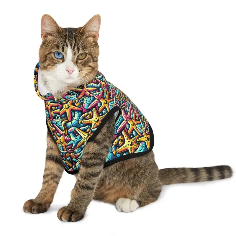 Starfish Pattern Dog Hoodie for Furry Ocean Lovers