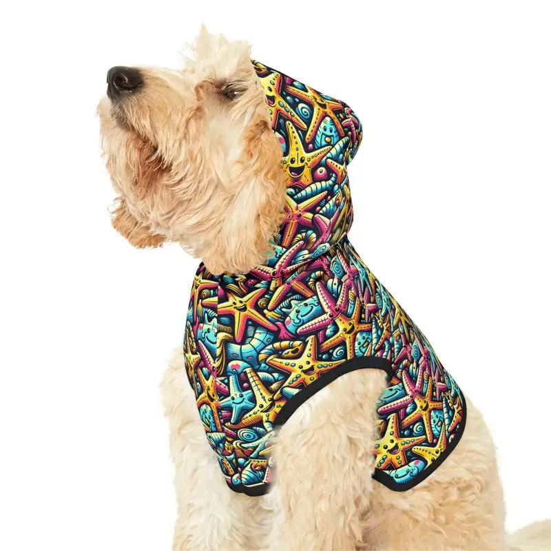 Starfish Pattern Dog Hoodie for Furry Ocean Lovers