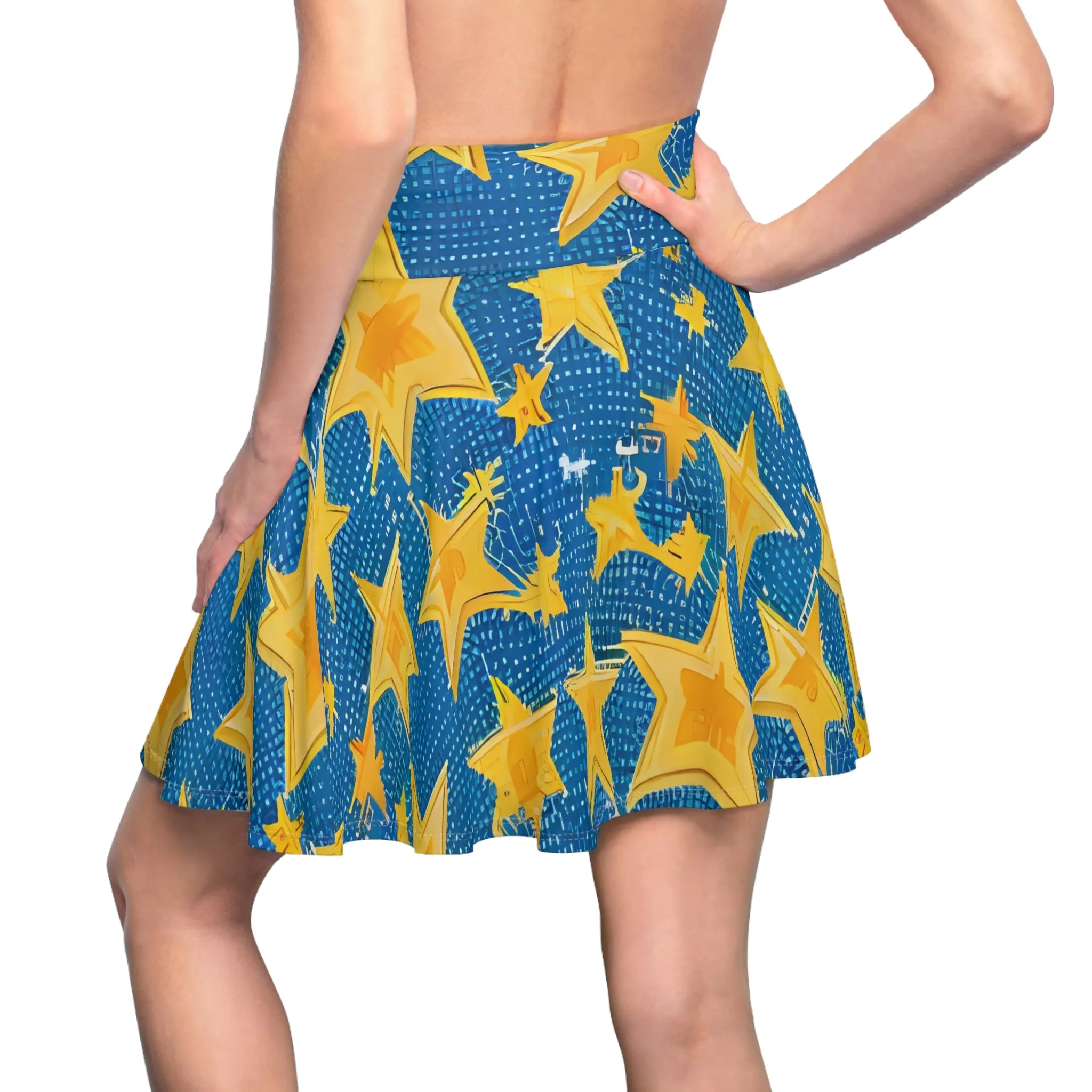 Starry Skirt: Bold Blue and Yellow Design