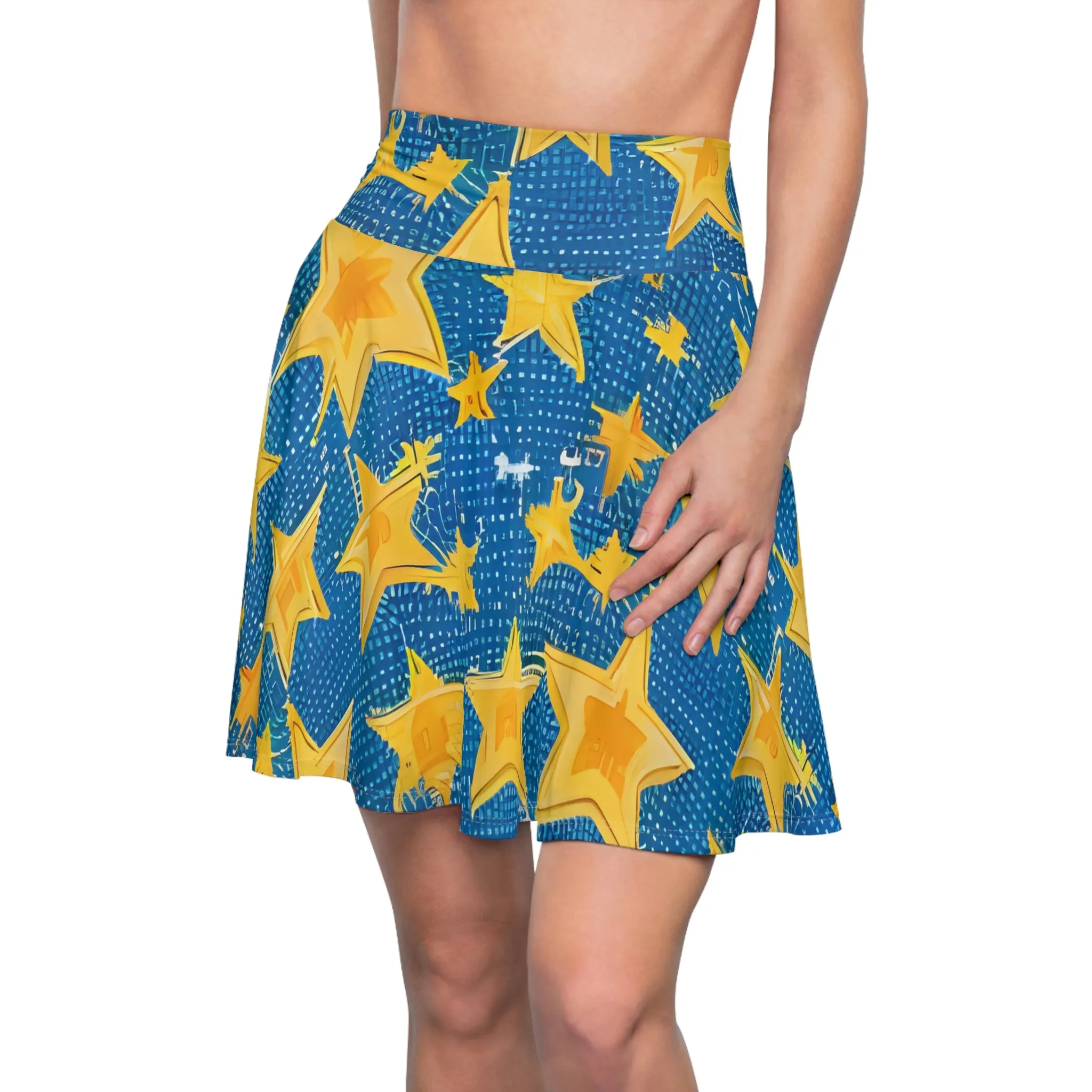 Starry Skirt: Bold Blue and Yellow Design