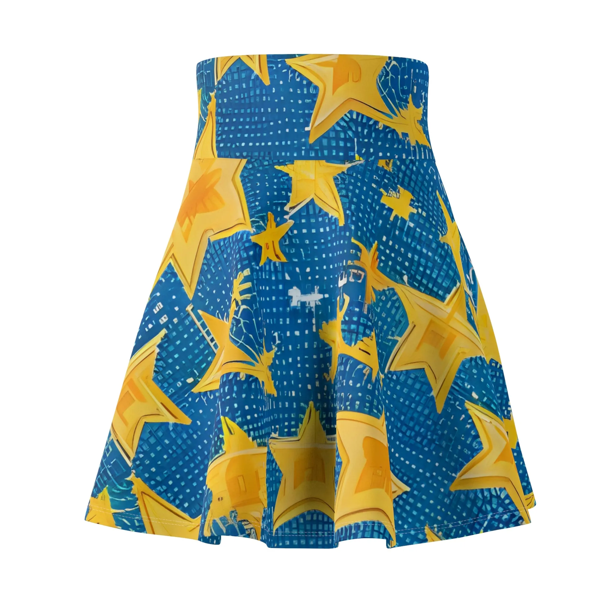 Starry Skirt: Bold Blue and Yellow Design