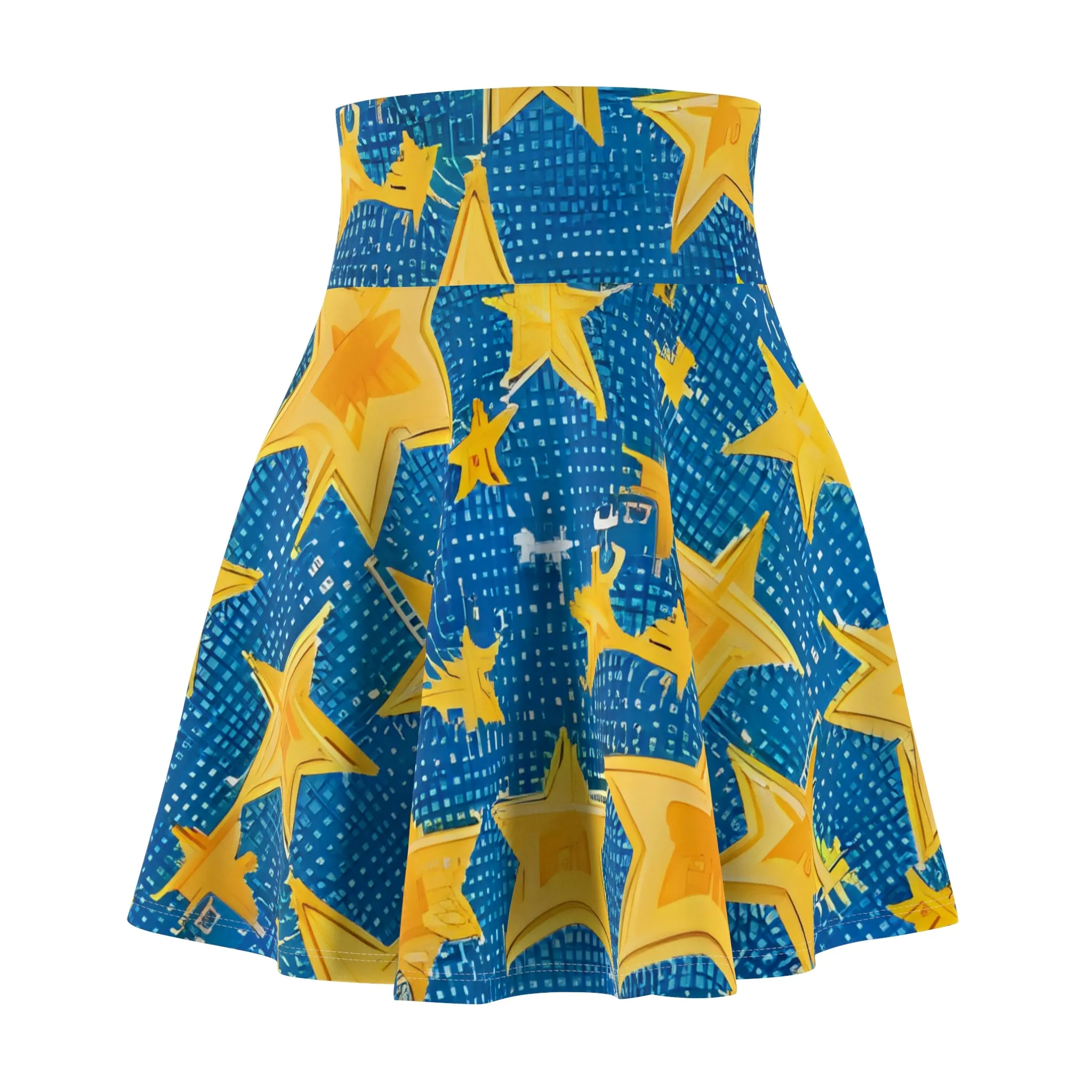 Starry Skirt: Bold Blue and Yellow Design