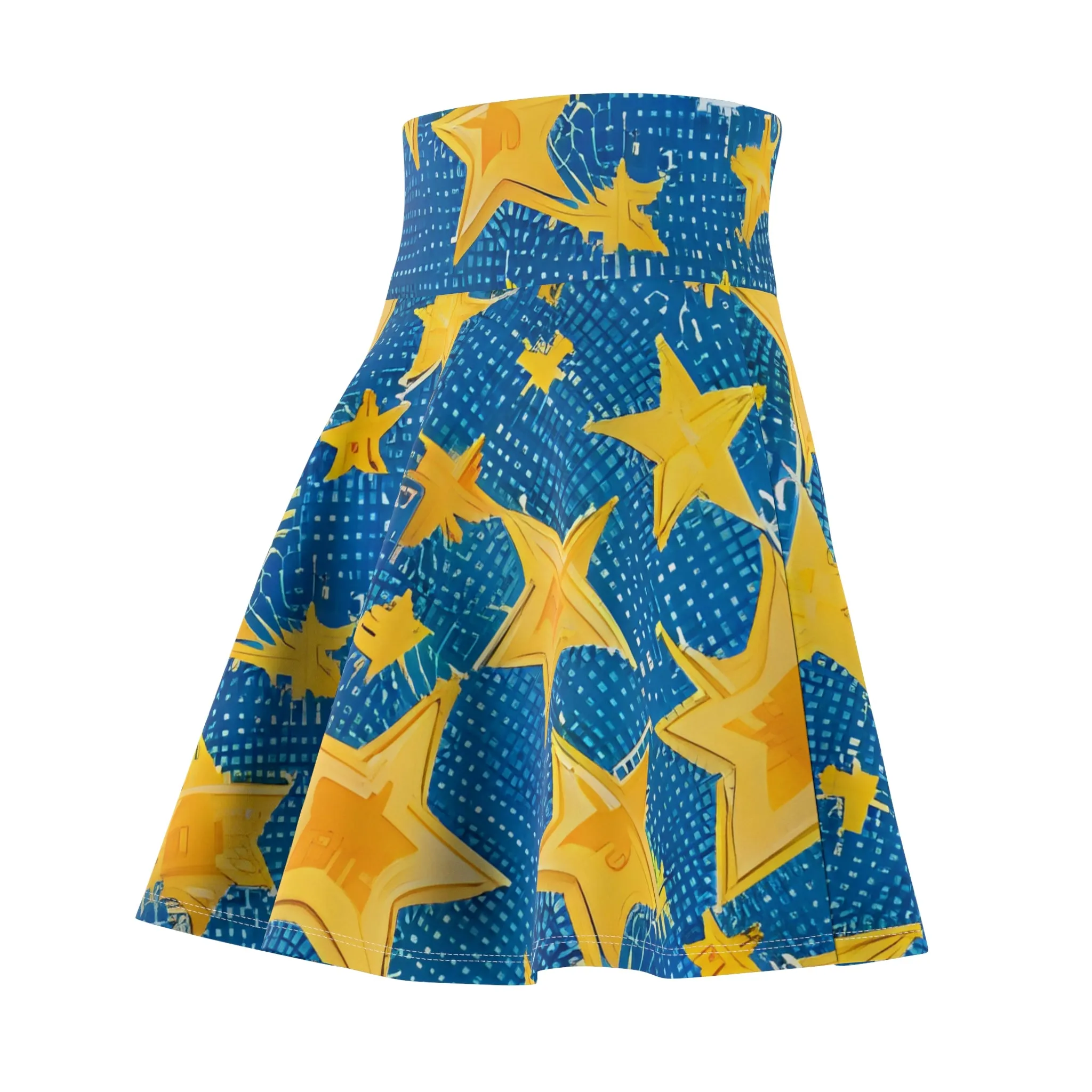 Starry Skirt: Bold Blue and Yellow Design