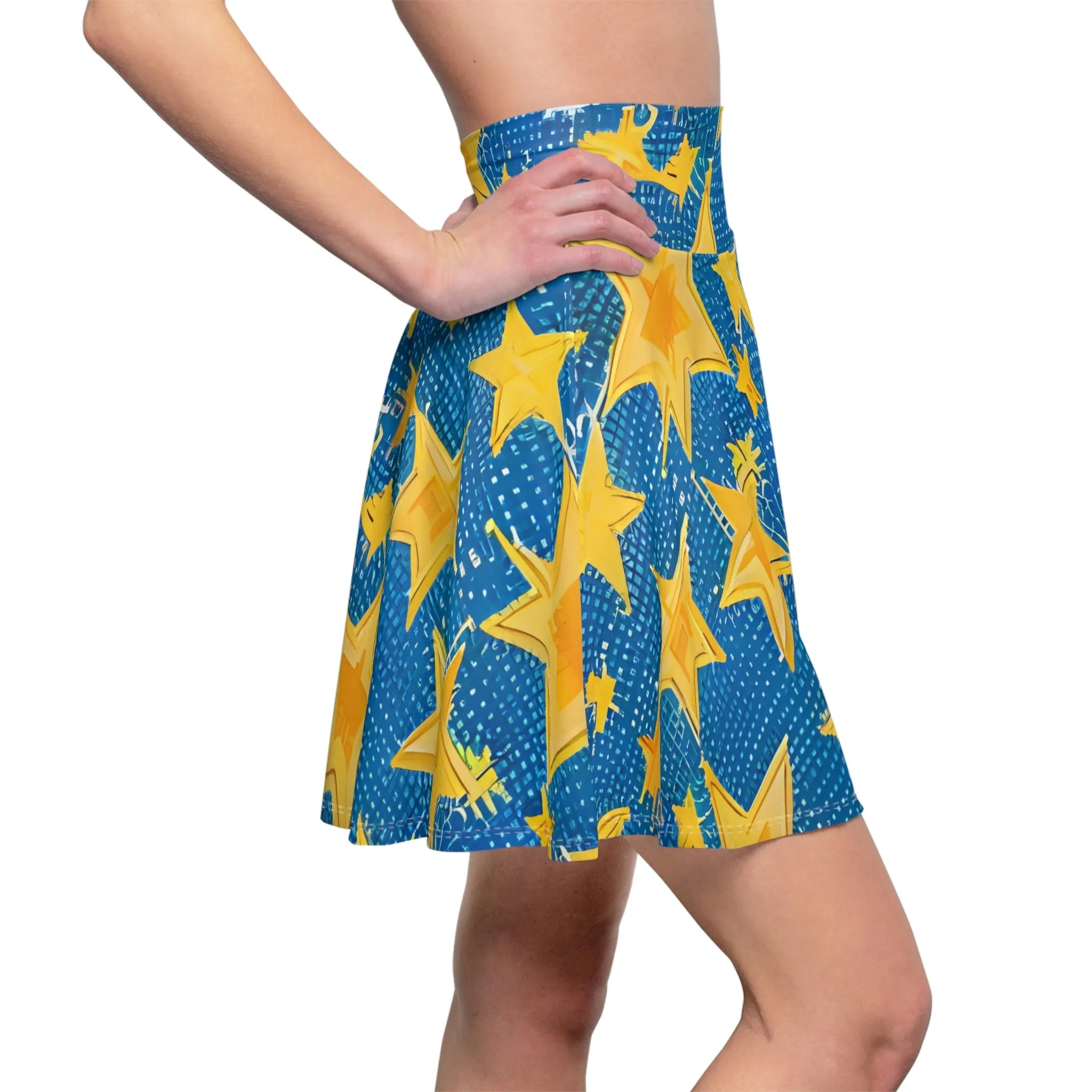 Starry Skirt: Bold Blue and Yellow Design